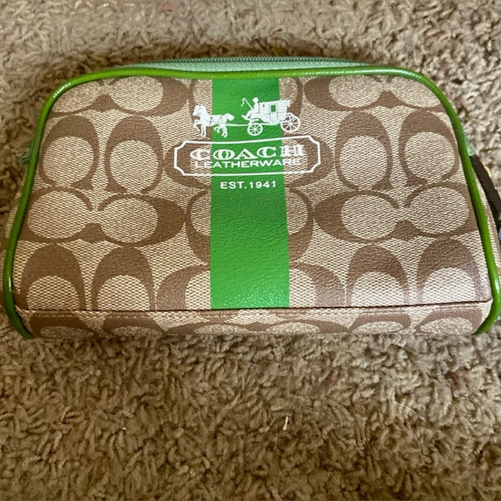 Coach Women's Brown and Green Leatherware Bag